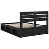 vidaXL Bed Frame with Headboard Black 140 x 200 cm Solid Pine Wood