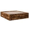 vidaXL Bed Frame without Mattress Smoked Oak 200x200 cm