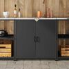vidaXL Kitchen Storage with Shelf Black 90 x 50 x 92 cm Steel
