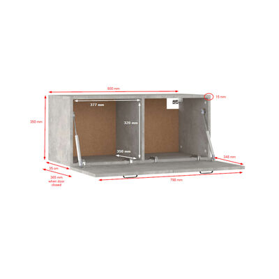 vidaXL Wall Cabinet Smoked Oak 80x35x36,5 cm Engineered Wood