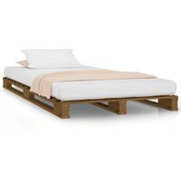 vidaXL Pallet Bed Honey Brown 100x200 cm Solid Wood Pine