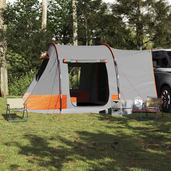 vidaXL Car Tent 2-Person Grey and Orange Waterproof