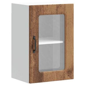 vidaXL Kitchen Wall Cabinet with Glass Door Kalmar Old Wood Engineered Wood