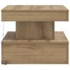 vidaXL Coffee Table with LED Lights Artisian Oak 50x50x40 cm