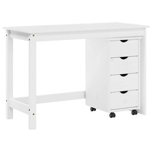vidaXL Desk Cabinet Set 2 pcs White Solid Pine Wood
