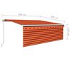 vidaXL Manual Retractable Awning with Blind 4x3m Orange&Brown