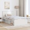 vidaXL Bed Frame with Headboard White 100 x 200 cm Solid Pine Wood
