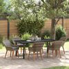 vidaXL Garden Dining Set with Cushion 7 pcs Grey Poly Rattan
