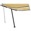 vidaXL Manual Retractable Awning with LED 350x250 cm Yellow and White