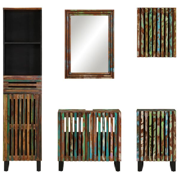 vidaXL 5 Piece Bathroom Furniture Set Solid Wood Acacia