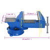 vidaXL Bench Vise Blue 100 mm Cast Iron