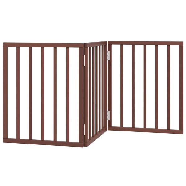 vidaXL Dog Gate Foldable 3 Panels Brown 150 cm Poplar Wood