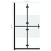 vidaXL Foldable Walk-in Shower Wall Half Frosted ESG Glass 100x190 cm