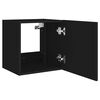 vidaXL TV Wall Cabinet with LED Lights Black 40.5x35x40 cm