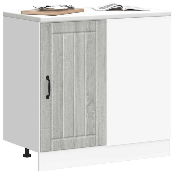 vidaXL Kitchen Base Cabinet Lucca Grey Sonoma Engineered Wood