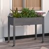 vidaXL Wheeled Planter with Liner Grey 118x59x80 cm Solid Wood Fir