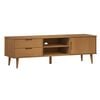 vidaXL TV Cabinet "MOLDE" Brown 158x40x49 cm Solid Wood Pine
