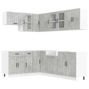 vidaXL 11 Piece Kitchen Cabinet Set "Lucca" Concrete Grey