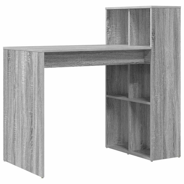 vidaXL Desk with Shelf Grey Sonoma 108 x 55 x 103.5 cm Engineered Wood