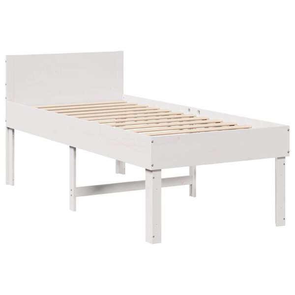 vidaXL Bed Frame without Mattress White 80x200 cm Solid Wood Pine