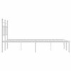 vidaXL Metal Bed Frame without Mattress with Headboard White 135x190cm