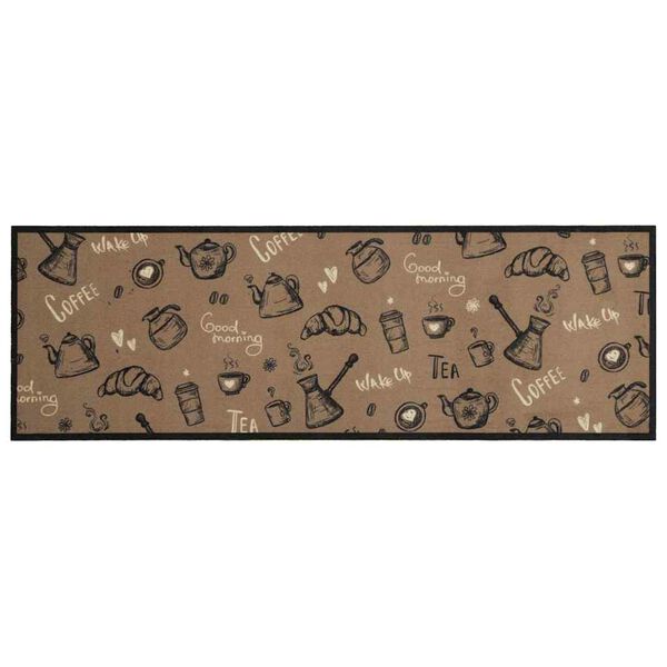 vidaXL Kitchen Rug Washable Morning Brown 60x180 cm Velvet