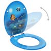 vidaXL WC Toilet Seats with Lid 2 pcs MDF Deep Sea Design