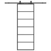vidaXL Sliding Door with Hardware Set Black 76x205 cm ESG Glass