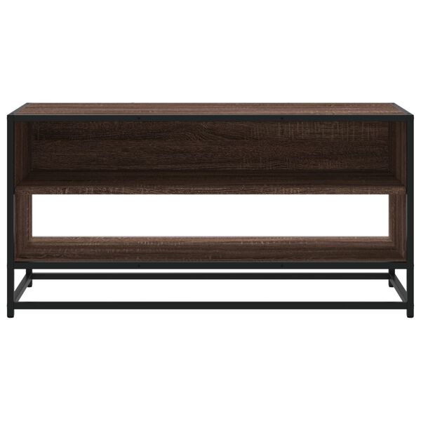 vidaXL TV Cabinet Brown Oak 91x40x46 cm Engineered Wood and Metal