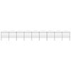 vidaXL Garden Fence with Spear Top Steel (1.5-1.75)x15.3 m Black