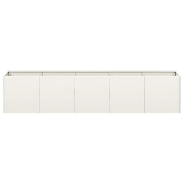 vidaXL Planter White 200x40x40 cm Cold-rolled Steel