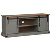 vidaXL TV Cabinet HALDEN 2 Sliding Doors Grey 150x40x60 cm Solid Wood