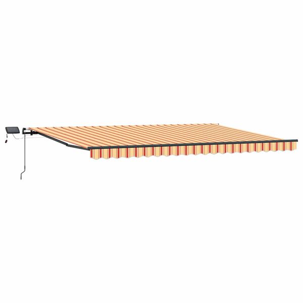 vidaXL Retractable Awning Manual Yellow and orange 500 x 300 cm Fabric