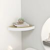 vidaXL Wall Corner Shelf Oak and White 25x25x3.8 cm MDF
