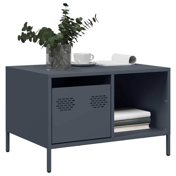 vidaXL Coffee Table Anthracite 68.5x50x43.5 cm Cold-rolled Steel