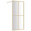vidaXL Walk-in Shower Wall with Clear ESG Glass Gold 80x195 cm