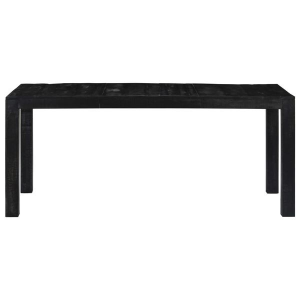 vidaXL Dining Table Black 180x90x76 cm Solid Mango Wood