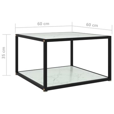 vidaXL Coffee Table White 60x60x35 cm Tempered Glass