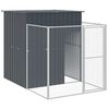 vidaXL Dog House with Run Anthracite 165x1271x181 cm Galvanised Steel