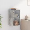 vidaXL Wall Cabinet with Glass Doors Concrete Grey 35x37x68.5 cm