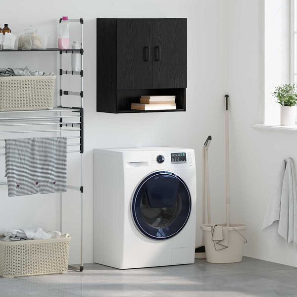 vidaXL Wall Cabinet Black oak 60 x 31 x 70 cm Engineered wood