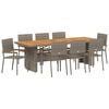 vidaXL Garden Dining Set 9 pcs Grey Poly Rattan