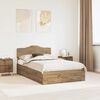 vidaXL Bed Frame with Drawer Artisan Oak 120 x 190 cm Engineered Wood