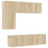 vidaXL 5 Piece TV Wall Units Sonoma Oak Engineered Wood