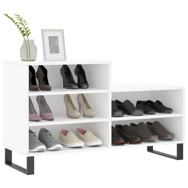 vidaXL Shoe Cabinet White 102x36x60 cm Engineered Wood