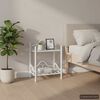 vidaXL Bedside Tables 2pcs Steel and Tempered Glass 45x30.5x60cm White