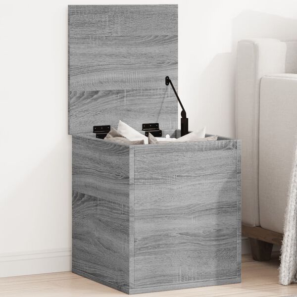 vidaXL Storage Box Grey Sonoma 40x42x46 cm Engineered Wood