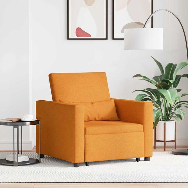 vidaXL Single Sofa Bed Reclining Dark yellow 90 x 165 x 87 cm Fabric