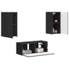 vidaXL TV Cabinet Set Wall-mounted 2 pcs Black Engineered Wood