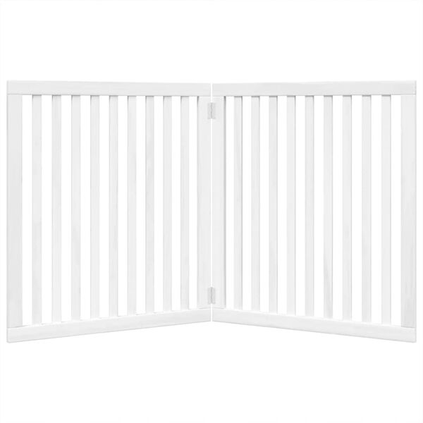vidaXL Dog Gate Foldable 2 Panels White 160 cm Poplar Wood